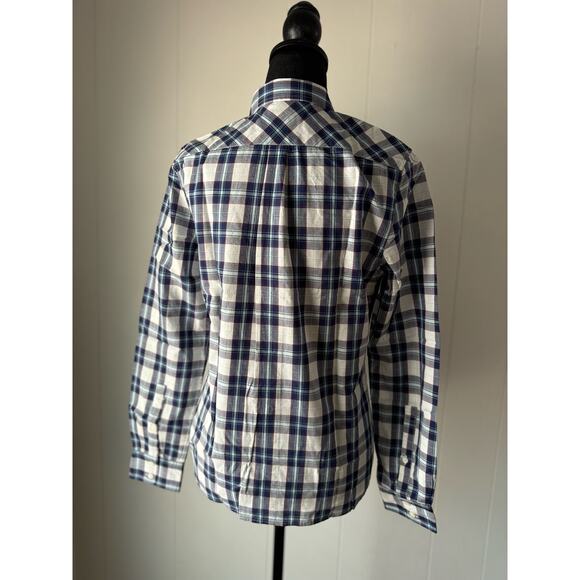Women's UNTUCKit Sorbo Blue Plaid Shirt Size 4 - Picture 6 of 8